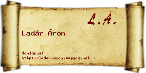 Ladár Áron névjegykártya
